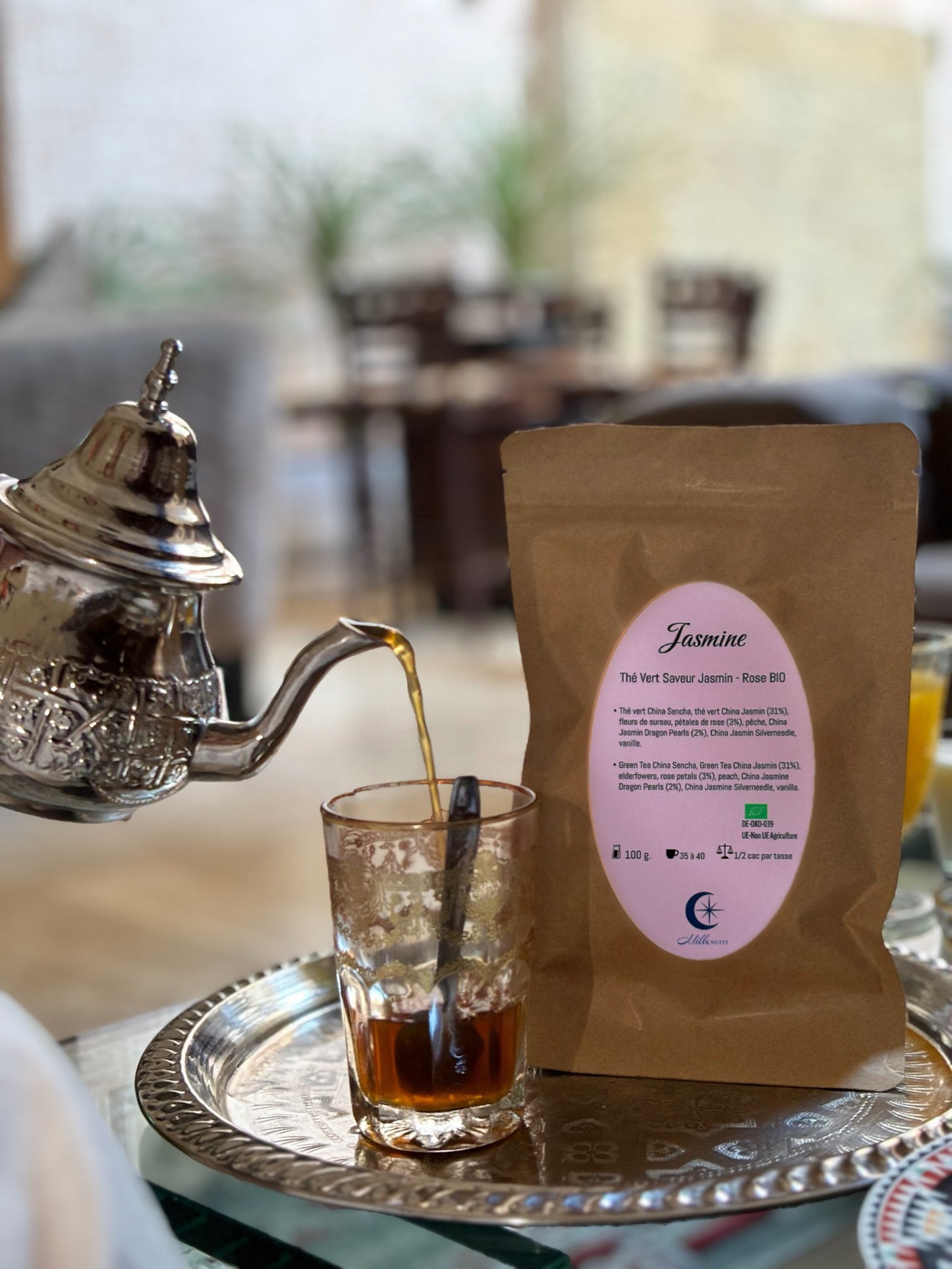 Thé vert aromatisé Jasmin Rose BIO - Amélioration de l'humeur